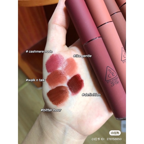 Son Kem Lì 3CE Velvet Lip Tint 4g Full Màu