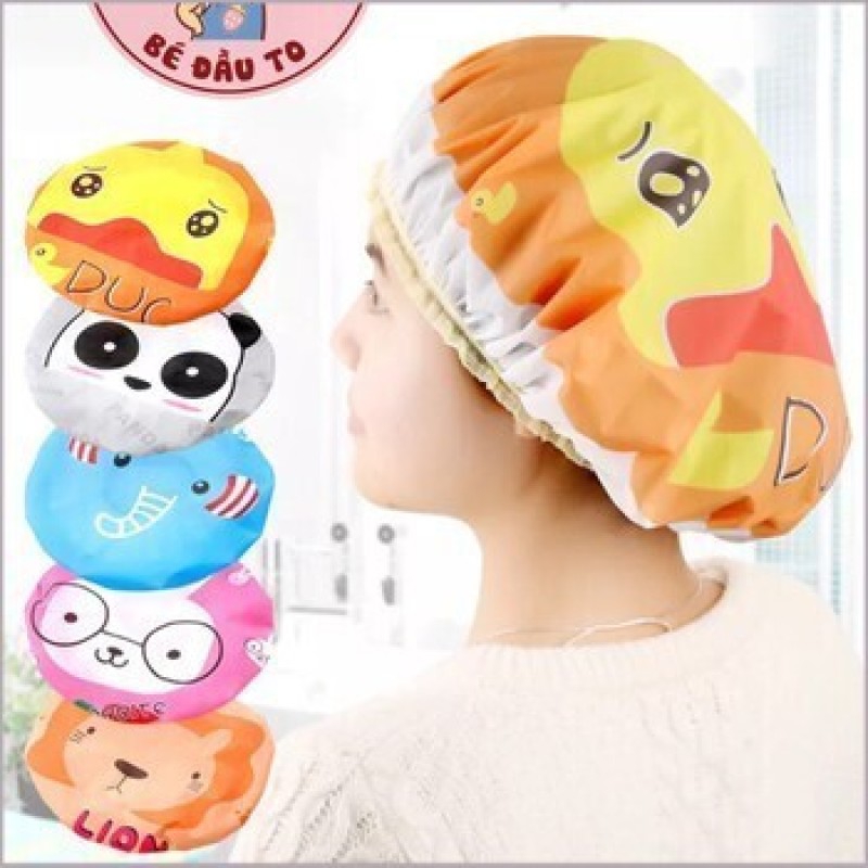 Mũ tắm chùm kute đầu dành cho nữ dùng khi tắm gội, ủ tóc, trang điểm, rửa mặt nhập khẩu
