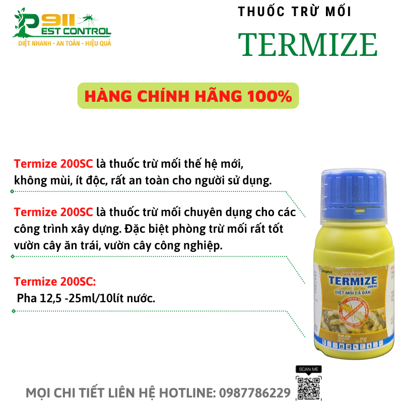 Thuốc Diệt Trừ Mối Termize 200SC Lọ 50ml .