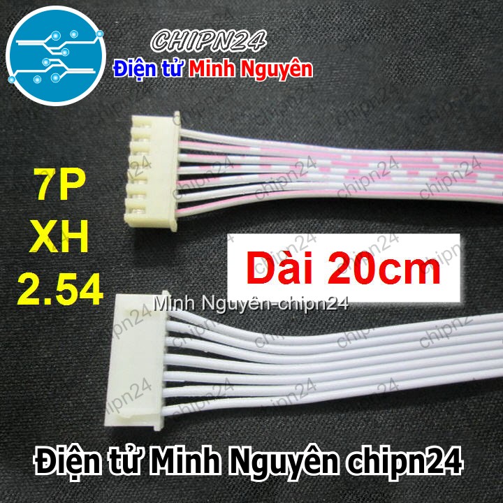 [2 sợi] (P14) Dây bẹ trắng 7P XH2.54mm 2 đầu cắm dài 20cm - HH000212