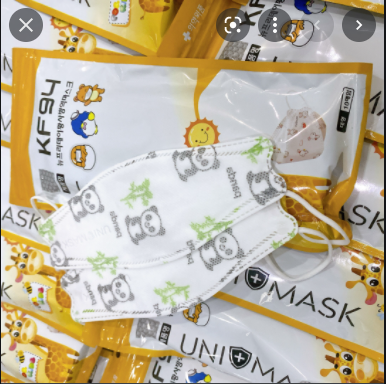 Túi 10 chiếc khẩu trang 4D Unimask KF94 trẻ em (3-7 tuổi)