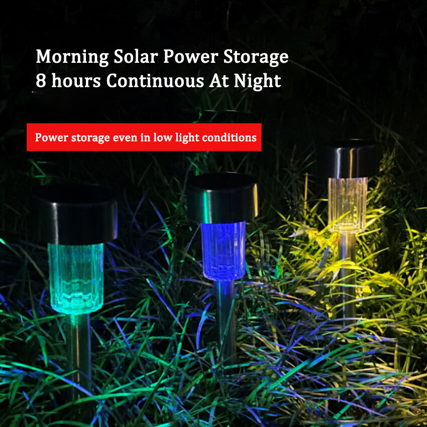 Vimite 6PCS Solar Lawn Light Outdoor Waterproof Automatic Garden Light Landscape Lighting Stainless Steel Pathway Lamp for House Yard Fence