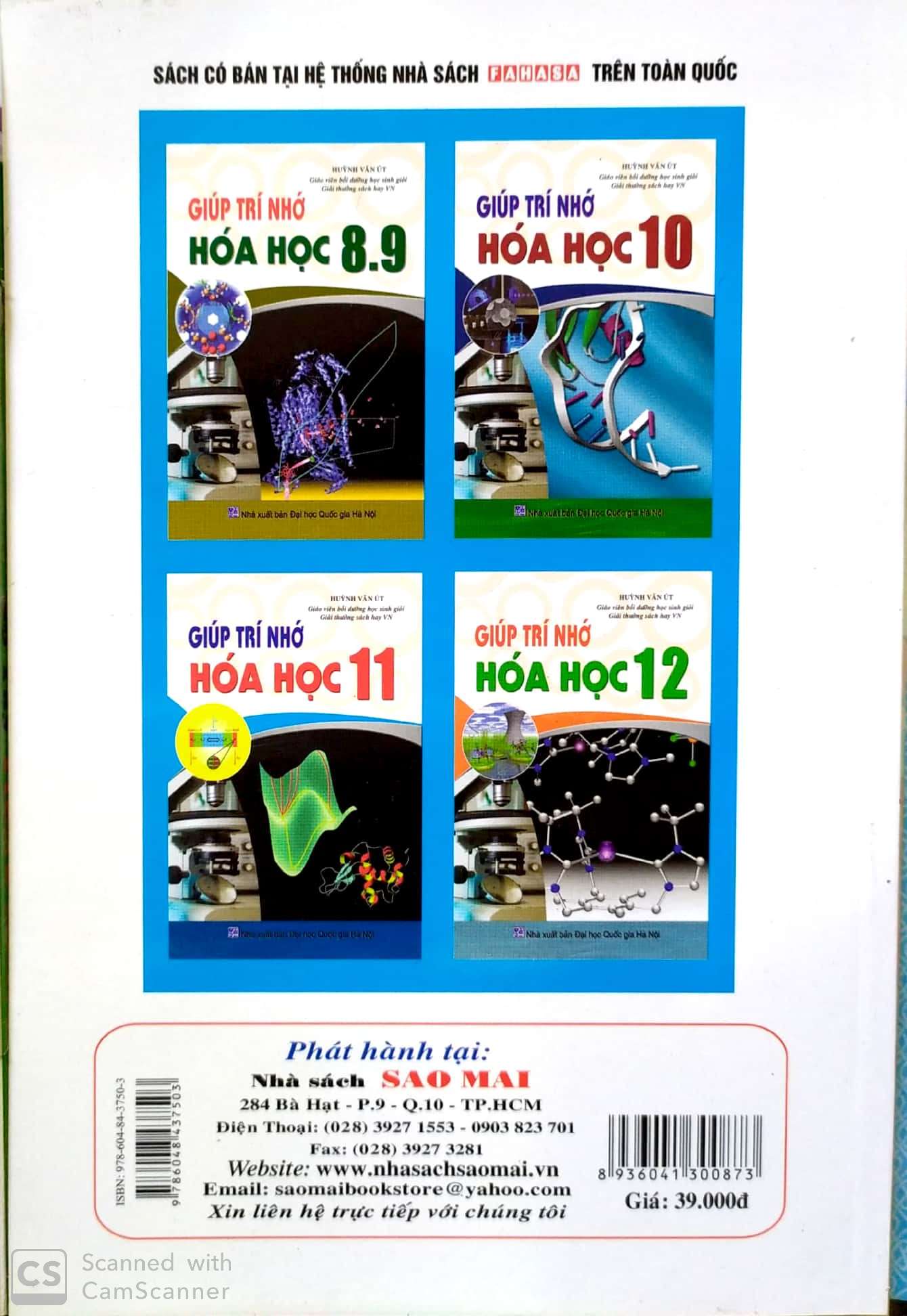 [HCM]Giúp trí nhớ hóa học 10