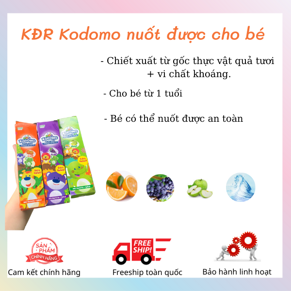 Kem đánh răng Kodomo Nuốt được cho bé