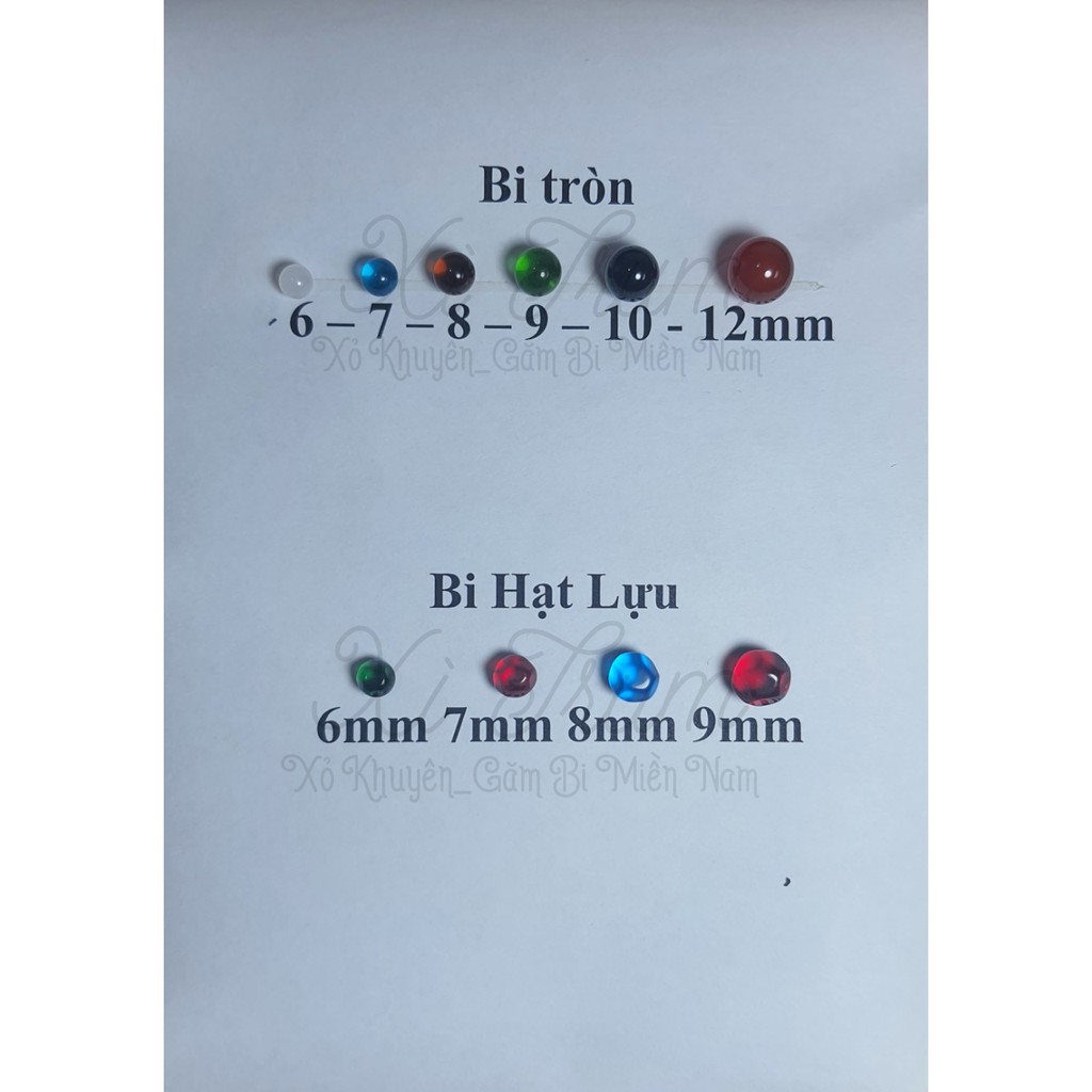 01 Viên Bi Thuỷ Tinh đủ size cho mấy ANH TRAI lựa chọn