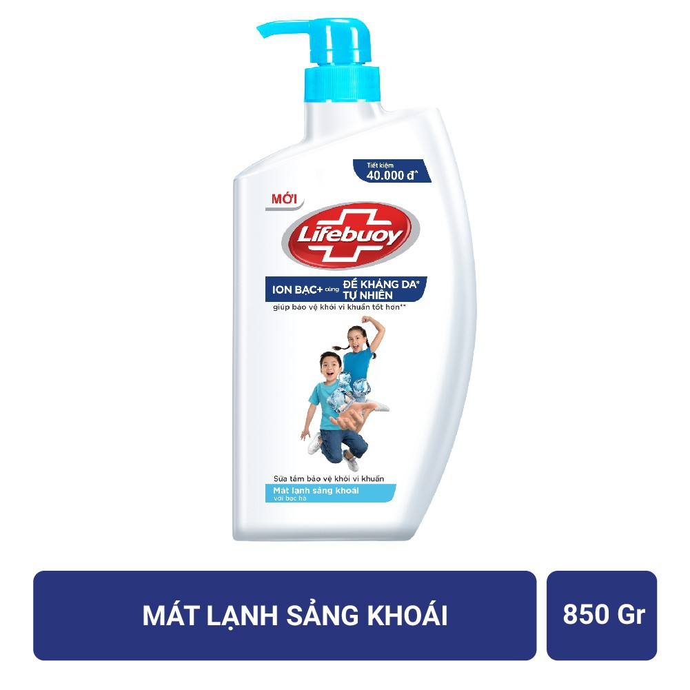 [HCM]( Xanh nhạt ) Sữa tắm Lifebuoy mát lạnh sảng khoái 850gr