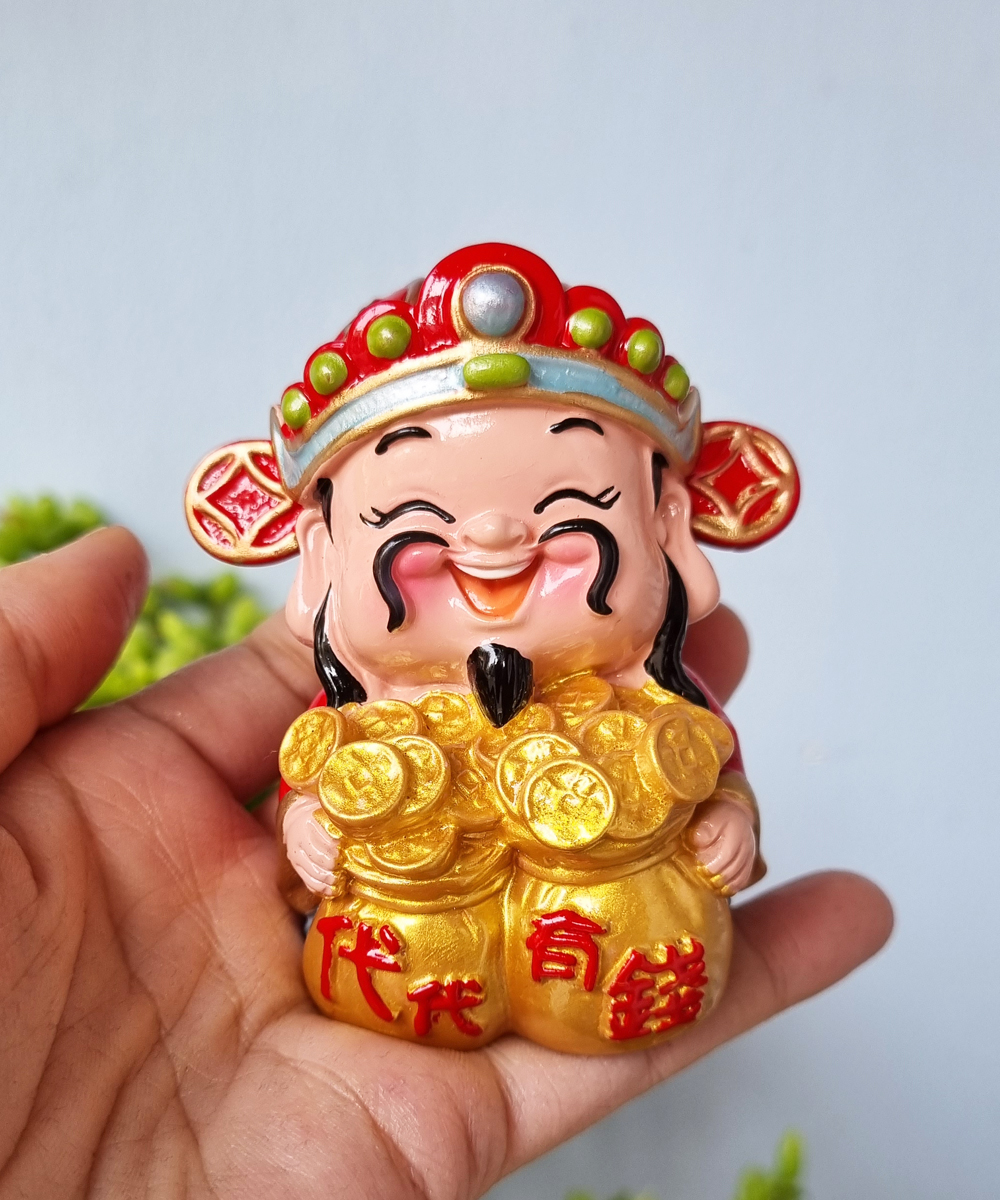 Tượng Thần Tài 7cm ôm túi tiền vàng