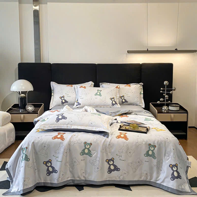 Bộ Set Đủ Bộ Chăn ga LỤA THÁI CHĂN HÈ, Phi Lụa, Cotton Lụa Hàng Nhập Khẩu 4 Món Siêu Đẹp Mát Lạnh - KiMi Decor