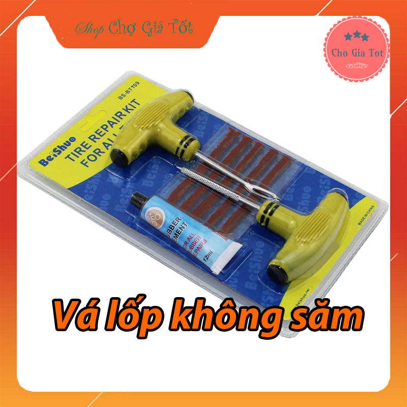Bộ vá lốp không săm Mini cho ô tô xe máy