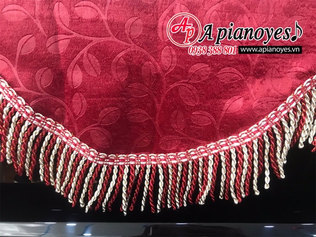 [HCM]Khăn phủ đàn piano cơ Gấm Đỏ Cao Cấp