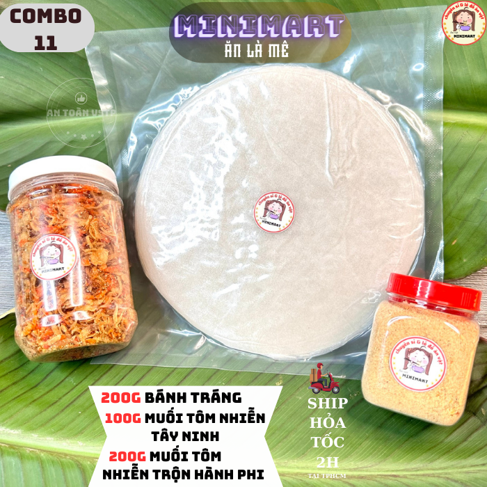 Bánh tráng phơi sương - COMBO Bánh Tráng + Muối Ruốt hành phi + Bơ Béo SIÊU NGON ĂN LÀ GHIỀN - C014-  MINIMART