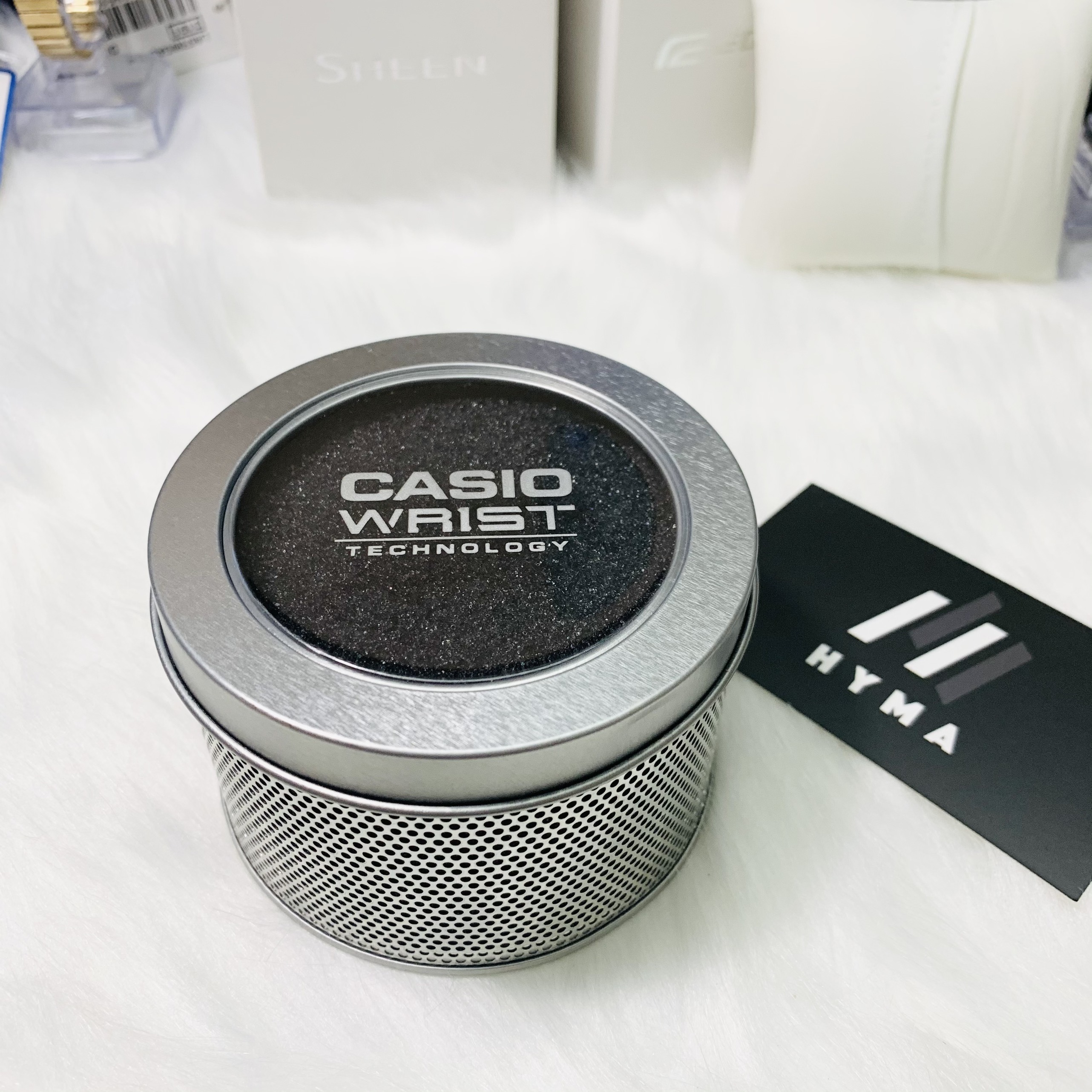 Hộp thiếc đựng đồng hồ Casio Hyma watch