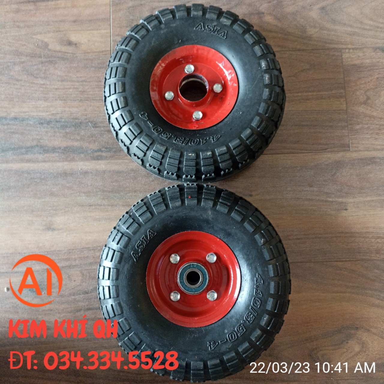 Bánh Xe Cao su Đỏ 25cm - thay thế bánh xe đẩy hàng