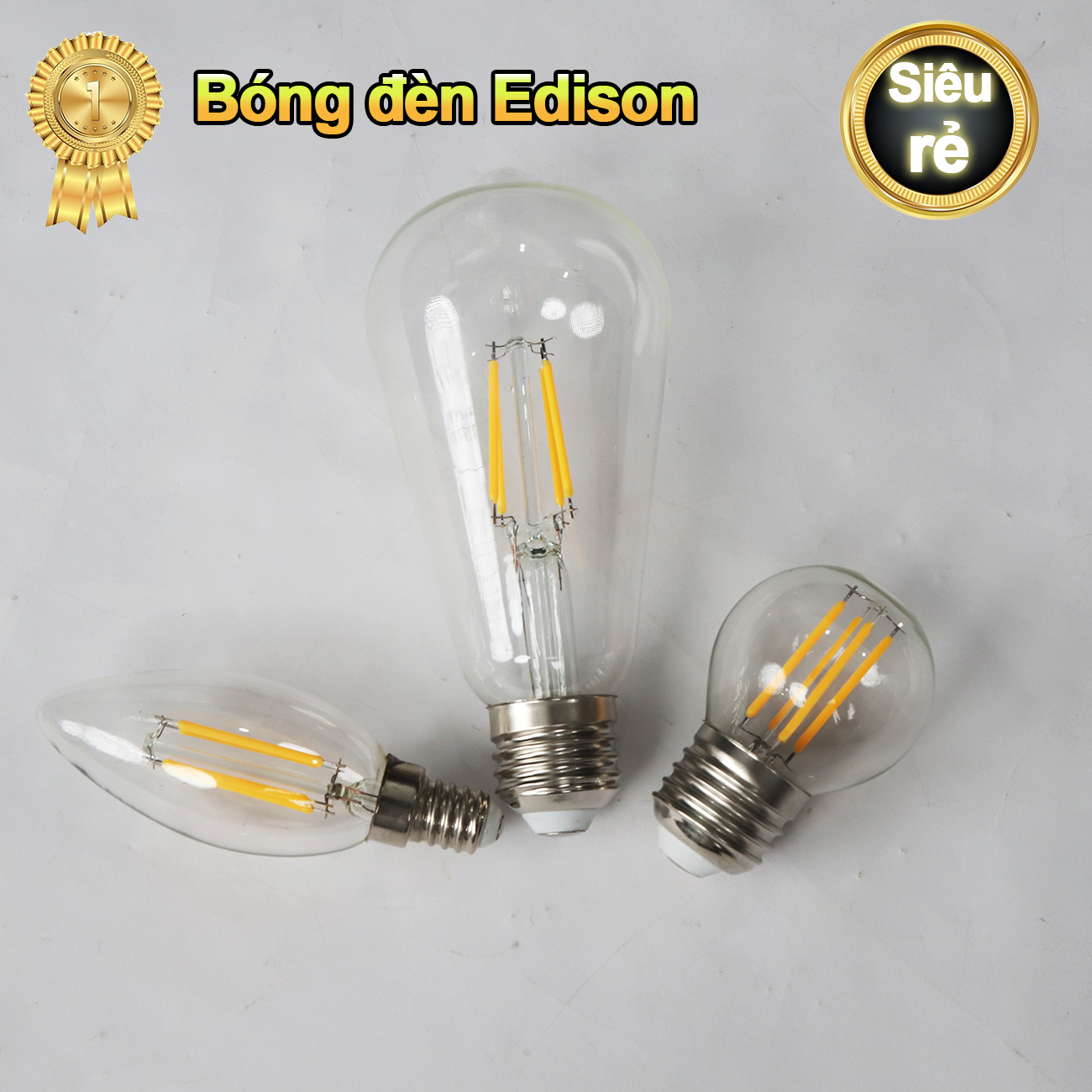 Bóng đèn LED 4W Edison ST64 C35 G45 3000K E27