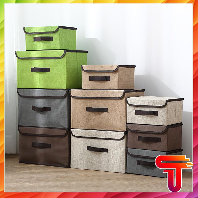 Set 2 túi vải đựng đồ khung cứng phong cách Hàn Quốc