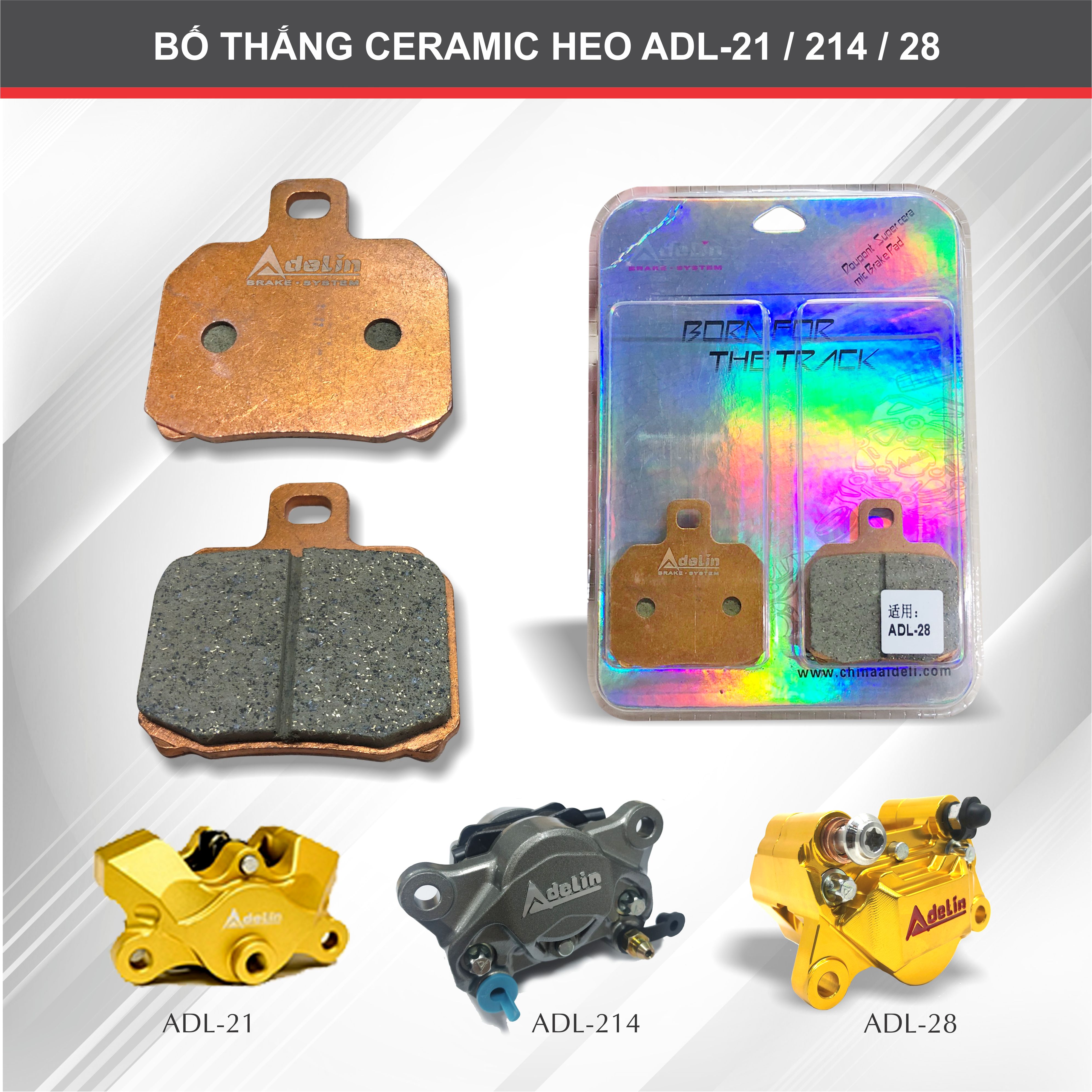 Bố Thắng (má phanh) CERAMIC cho các dòng heo ADELIN