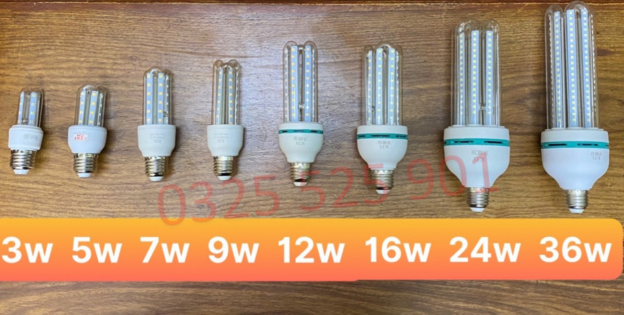 BÓNG ĐÈN LED  5W, 7W, 9W, 12W, 16W, 24W, 36W CHỮ U - NGUỒN 220V SIÊU SÁNG TIẾT KIỆM ĐIỆN