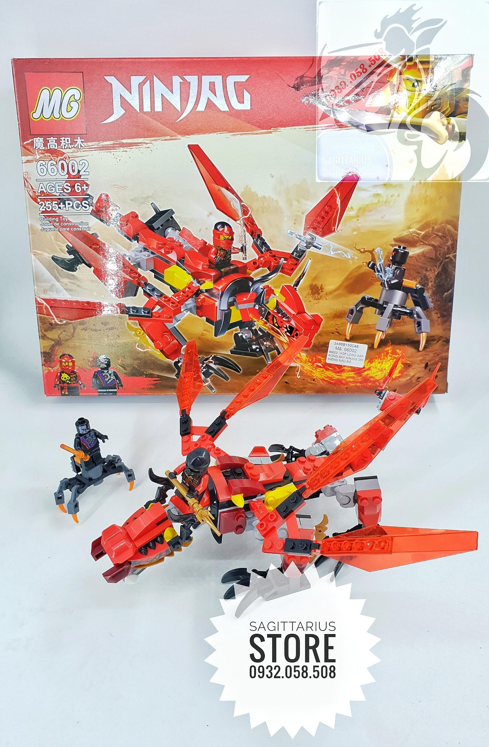 [HCM]Bộ Lego MG Lắp Ráp Rồng Bay NinjaG 66002 ( Đỏ - 255 Mảnh )