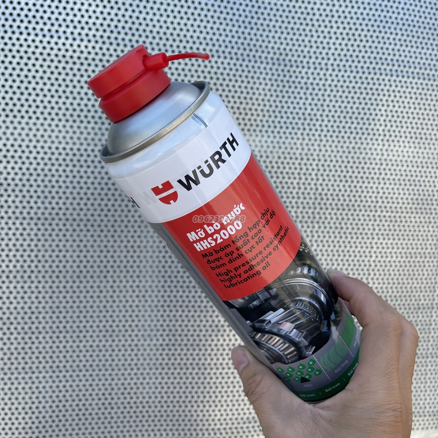 Chai xịt mỡ bò nước HHS 2000 Adhesive Lubricant Wurth 500ml