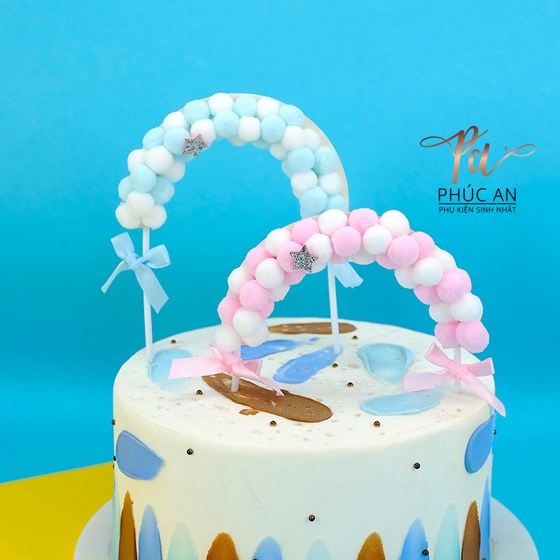Cổng Bông Trang Trí Bánh Kem HPBD