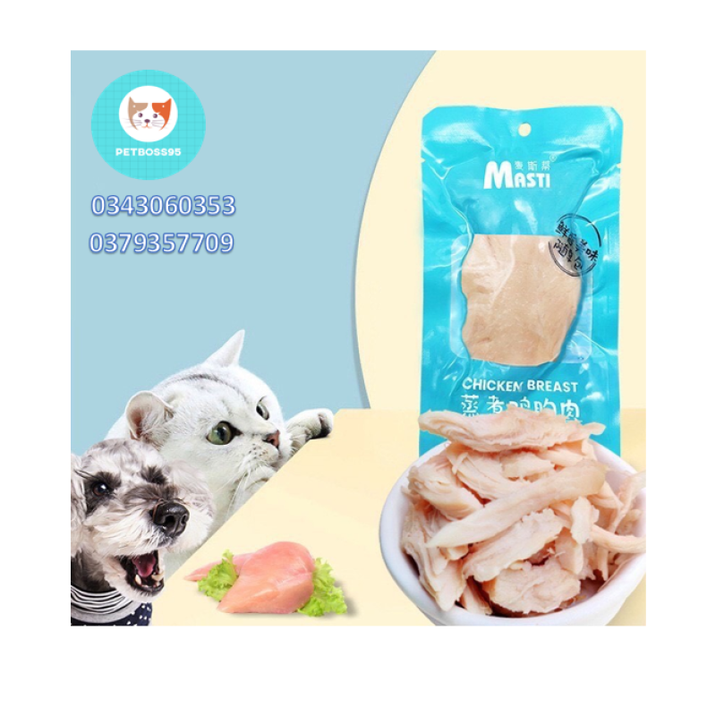 Ức gà Masti hấp sẵn ăn liền /thức ăn nhanh cho chó mèo/ thú cưng
