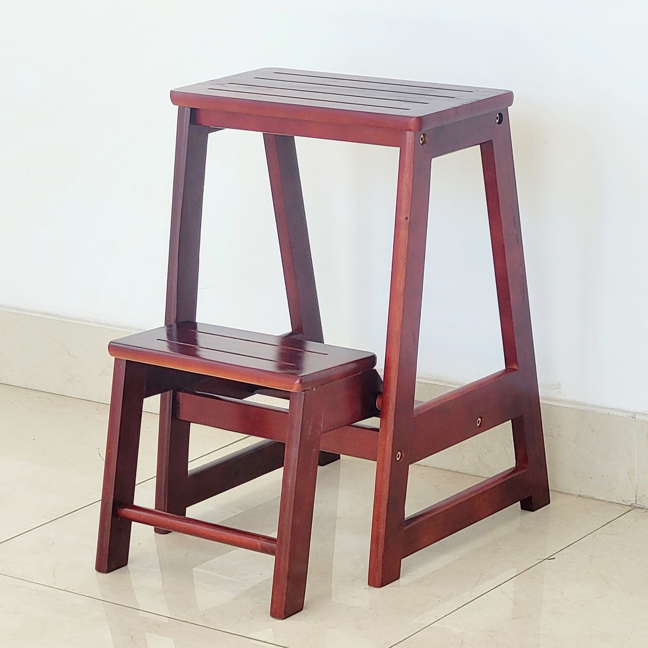 Ghế Gỗ Cao Su 2 Tầng Cao 54cm Nhiều Màu Thắp Nhang, Rửa Chén, Chăm Sóc Nhà Cửa - Gỗ Song Bản