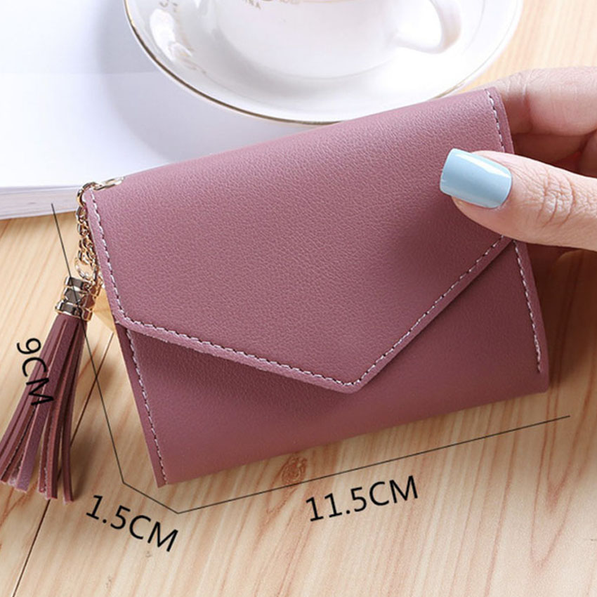 Ví bóp da nữ cầm tay mini tua rua VD03