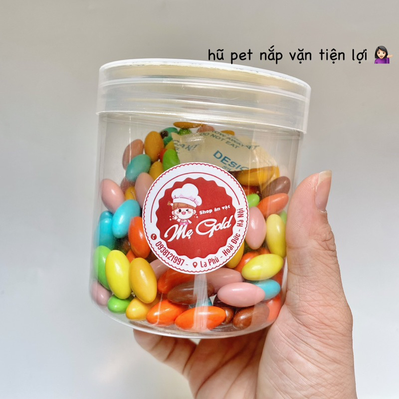 Kẹo socola sỏi đá, viên nhộng sắc màu (hũ 300g)