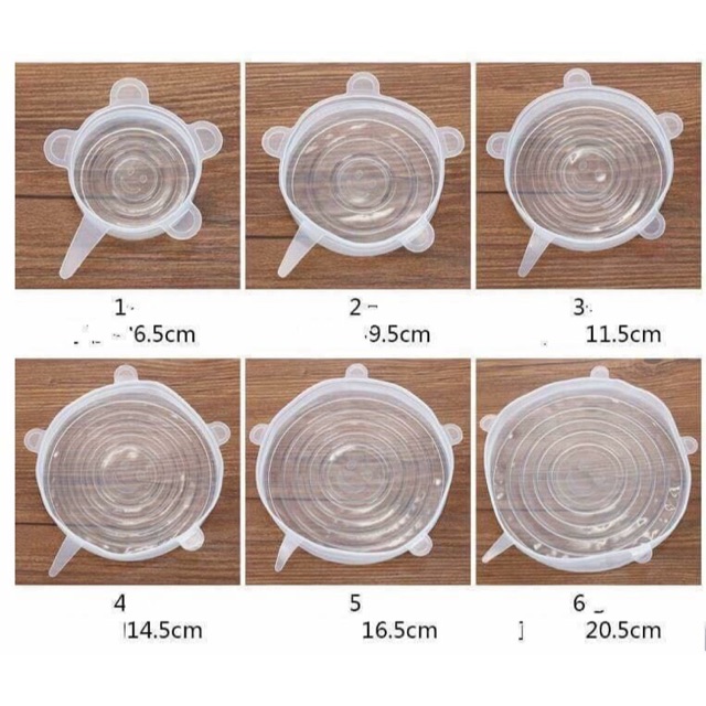 Bộ 6 màng bọc thực phẩm silicon chịu nhiệt