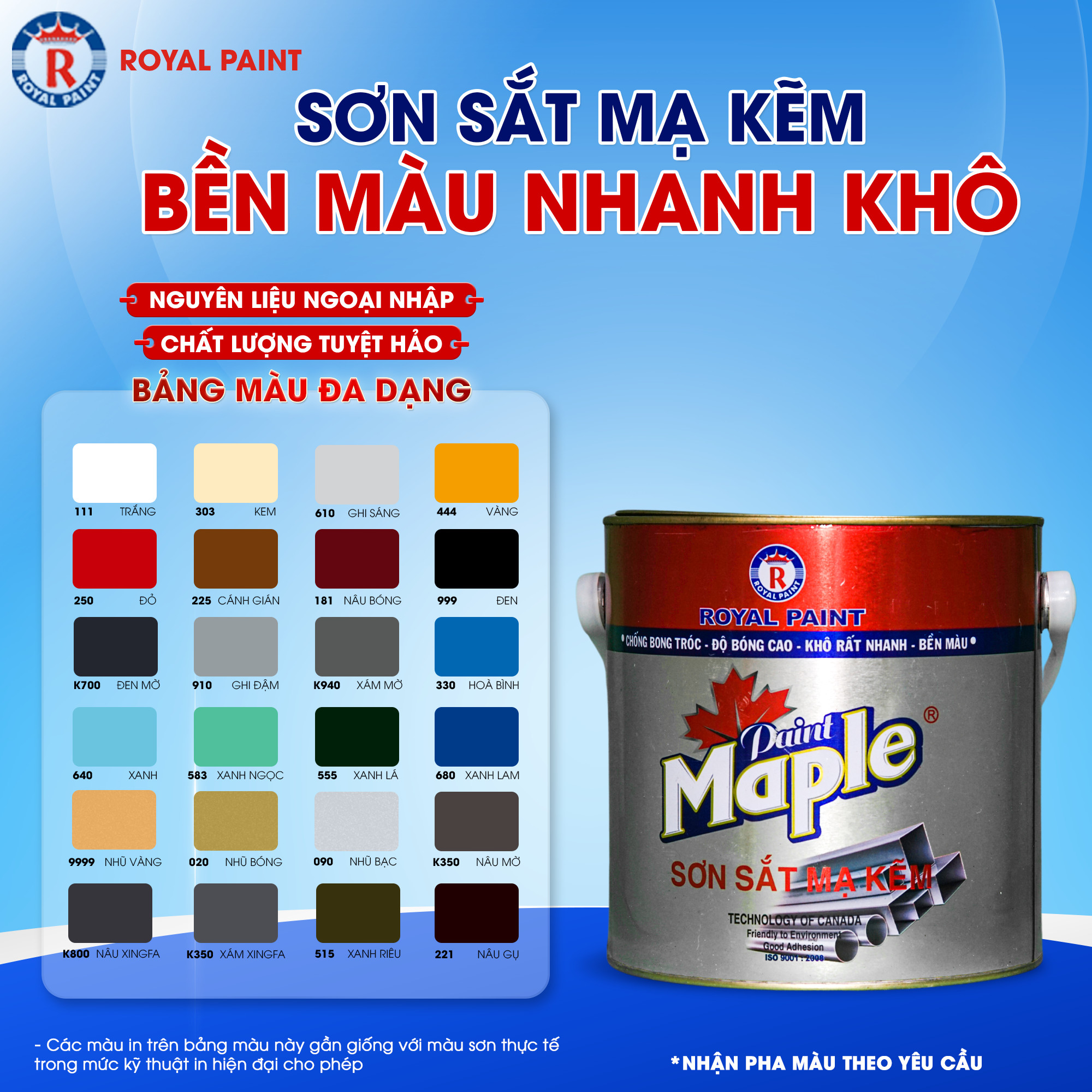 SƠN SẮT MẠ KẼM MAPLE (Hệ 1 thành phần)