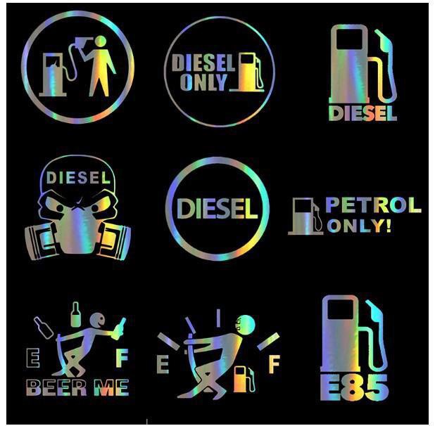 Tem phân biệt Xe ô tô đổ  dầu, decal dán nắp bình xăng