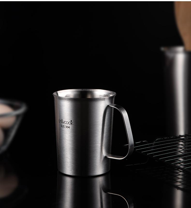 Ly inox mờ 304 có tay cầm - Onlycook
