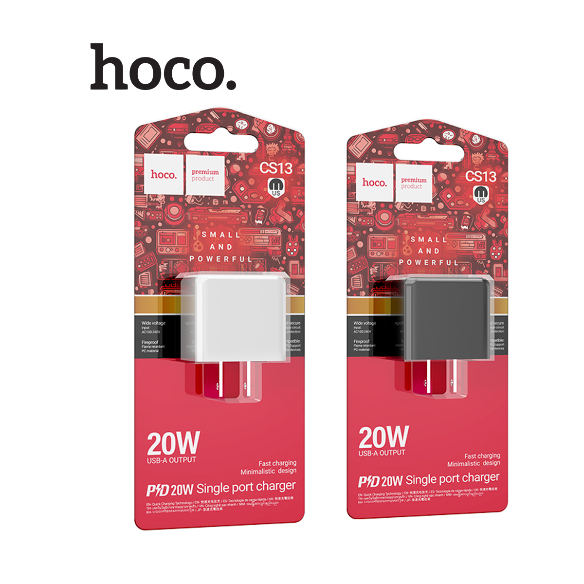 Củ sạc nhanh PD20W 1 cổng Type-C Hoco CS13 ABS + PC chống cháy, chân dẹt