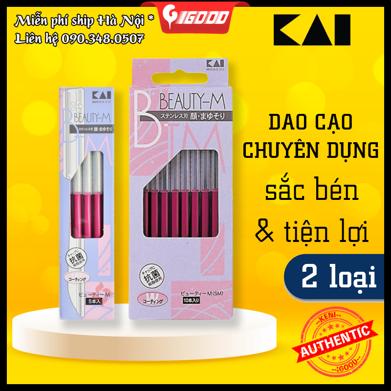 Set 5-10 dao cạo lông mày KAI Nhật Bản