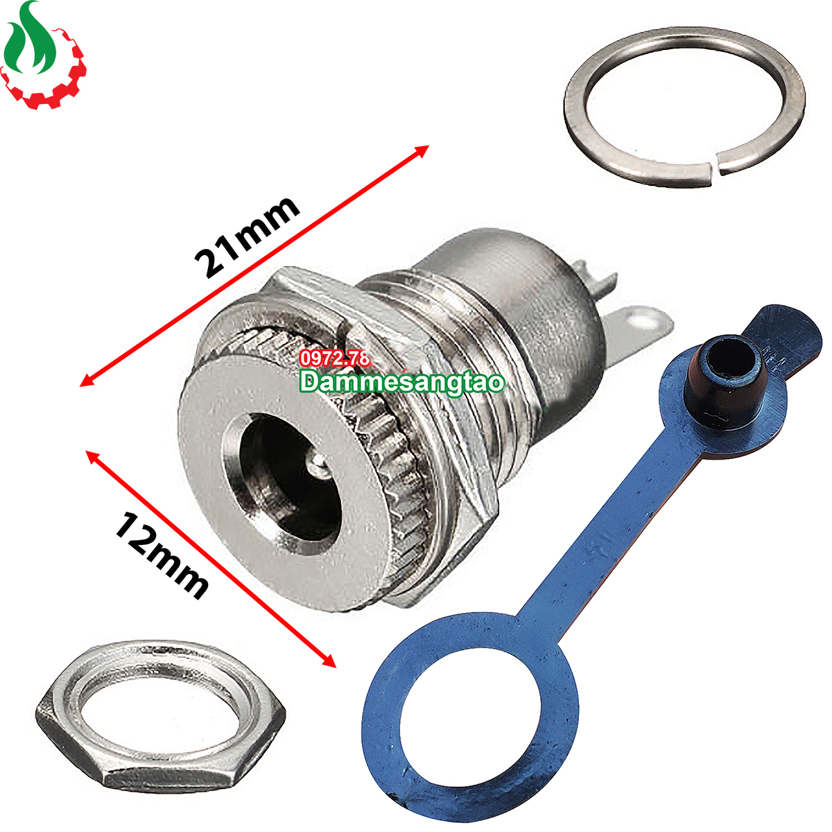 Jack dc 099 kim loại chuẩn 5.5 x 2.1mm