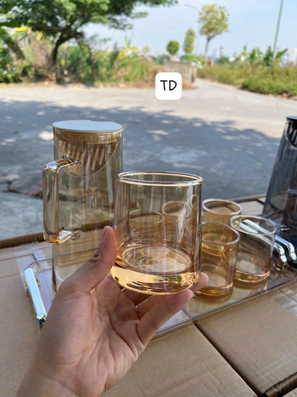 Bộ bình nước 6 cốc kèm khay-Nhậthieu.store