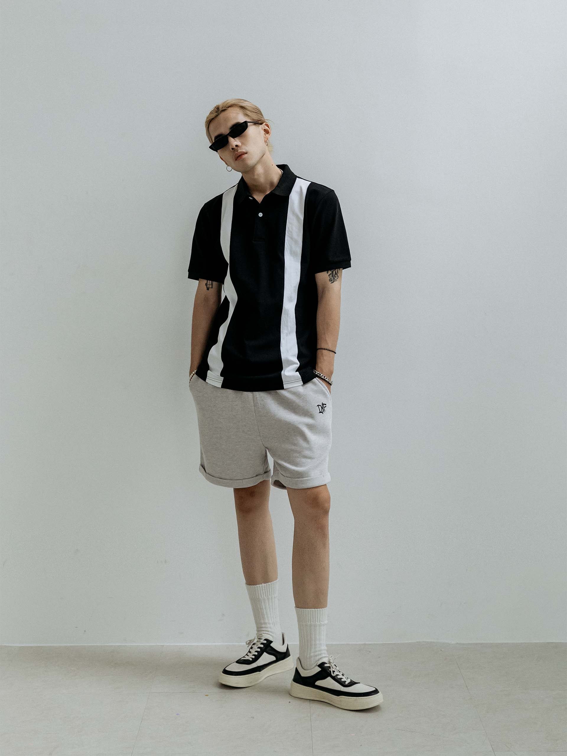 Áo Polo Vertical Color Block