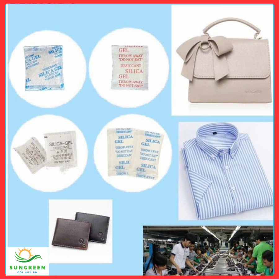 Gói hút ẩm thực phẩm cân 100g loại 1/2/3/5/10/50/100g Silicagel Gói chống ẩm mốc, khử mùi