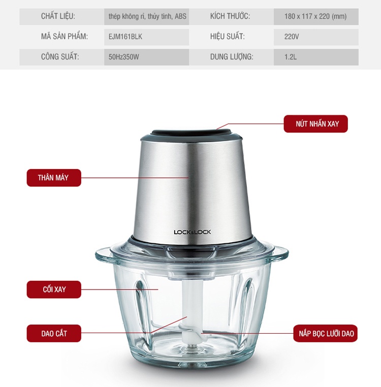 Máy Xay Thịt Lock&Lock EJM161BLK (350W)