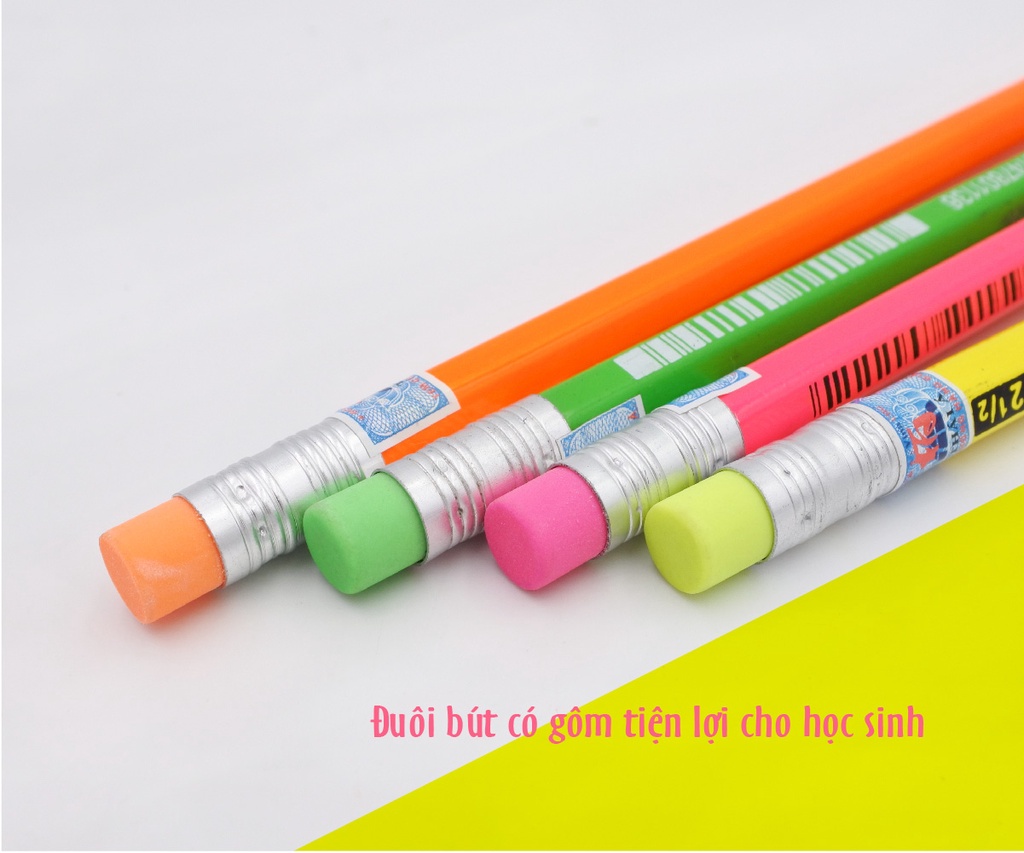 Bút chì gỗ STABILO Swano 4907-HB ( neon, có tẩy)