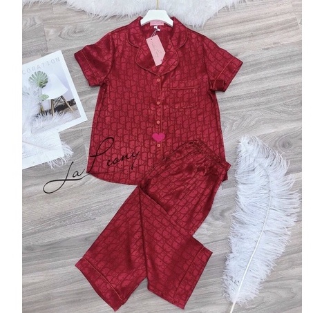 Bộ đồ mặc nhà - Bộ Pyjama mặc nhà - Bộ lụa gấm tay cộc quần lửng