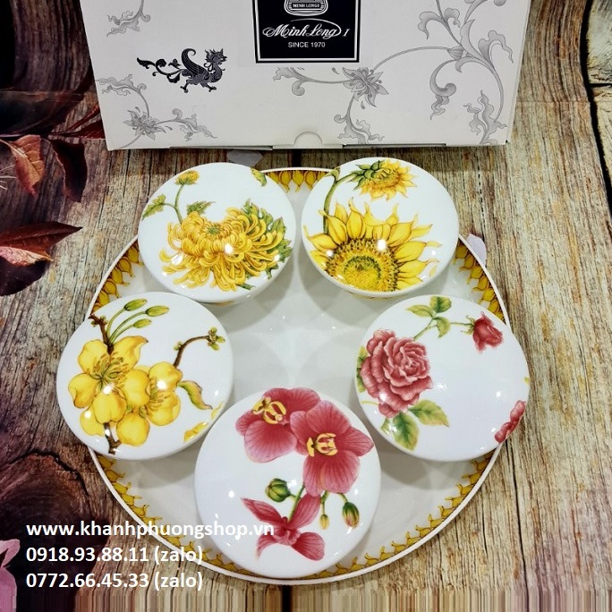 khay mứt sứ Minh Long - khay mứt sứ