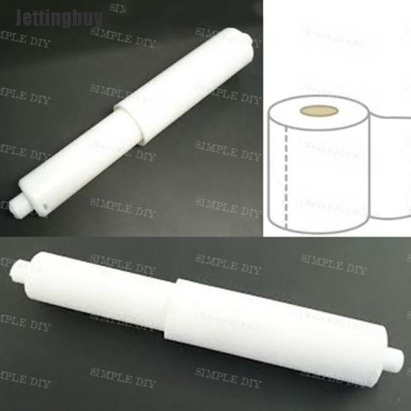 Jettingbuy White Plastic Replacement Toilet Roll Holder Roller Spindle Spring
