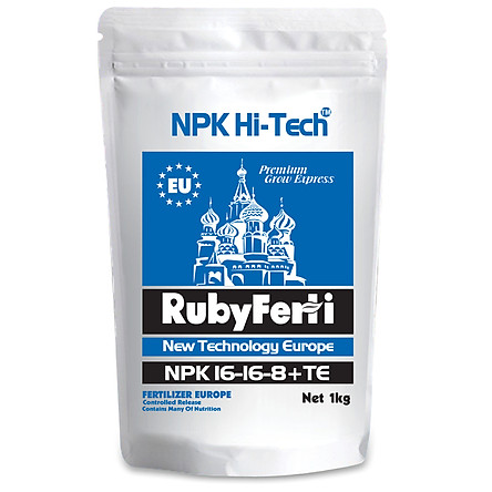 Phân bón NPK 16-16-8+TE Hi-Tech: RubyFerti  (1KG)- sản phẩm thuộc Tập Đoàn Phân Bón Con Cò Vàng