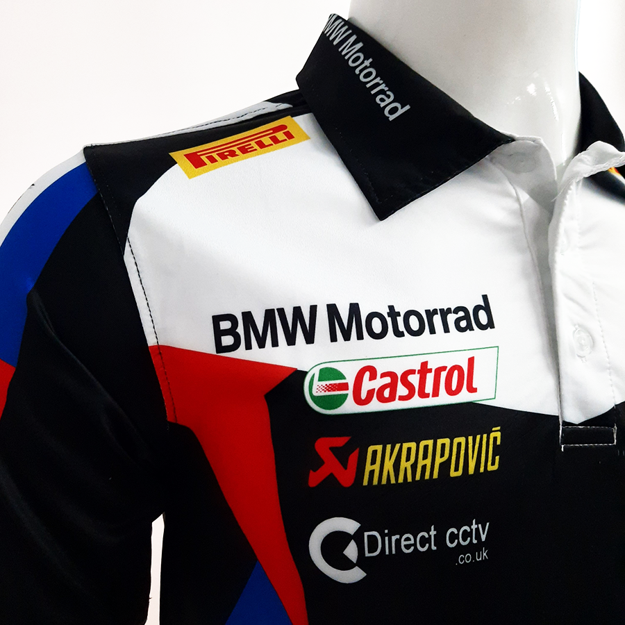 Áo thun nam có cổ tem xe BMW