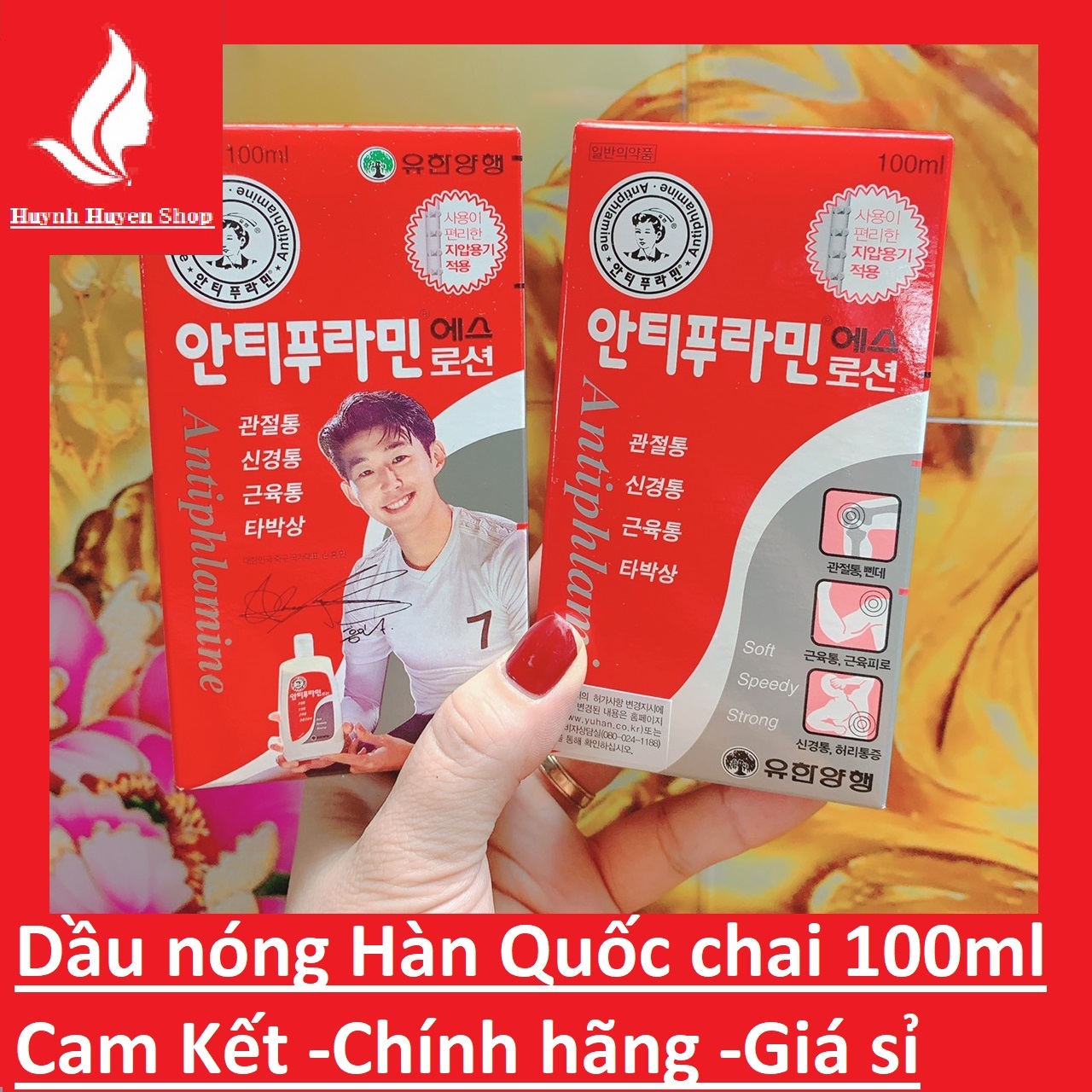 chính hãng -giá sỉ Dầu nóng xoa bóp antiphlamine Hàn Quốc 2 mẫu chai 100ml