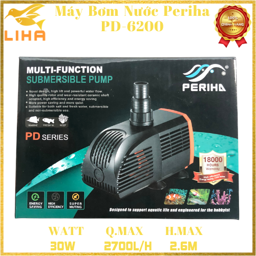 Máy Bơm Nước Periha PD-6200 (30W - 2700L/H - 2.6M) - Máy Periha PD6200 Lọc Nước Cho Hồ Cá Cảnh