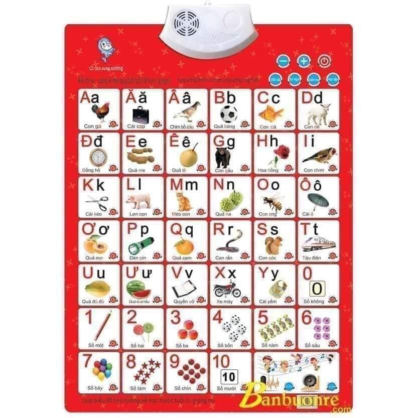 Bảng chữ cái tiếng việt điện tử - Bảng chữ cái thông minh 2 mặt có loa nóI - TKVT1