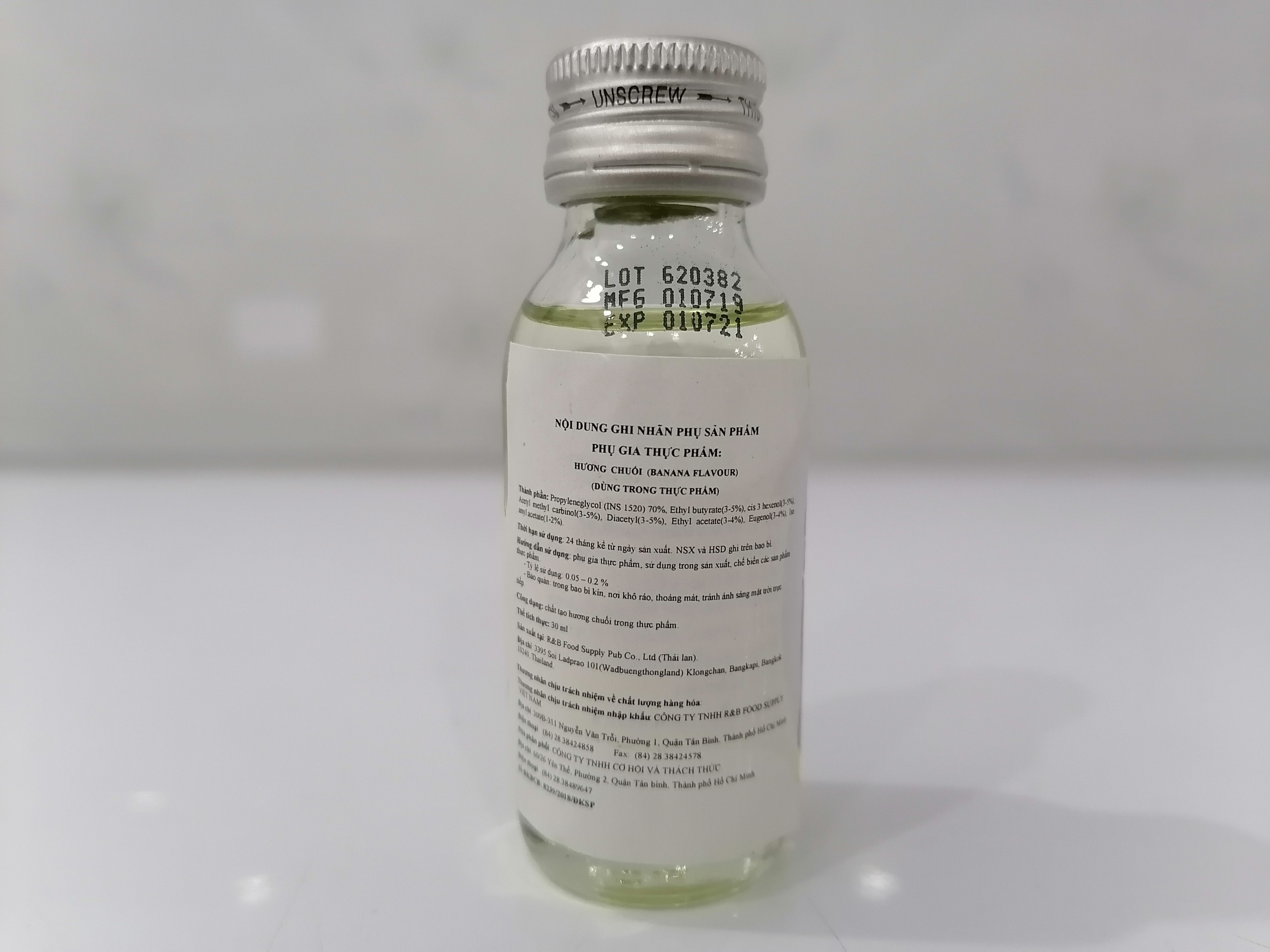 [Lọ nhỏ 30ml – CHUỐI] Hương thực phẩm [Thailand] BEST ODOUR Flavour Banana (halal) (cac-hk)