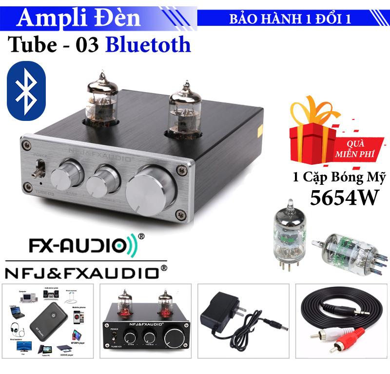 Ampli Bluetooth FX Audio TUBE-03 6J1 Preamplifier Đèn, Chỉnh Bass-Treble - Kết nối không dây với bộ phụ kiện đi kèm Tặng 1 cặp 2 bóng mỹ Ge JAN 5654W